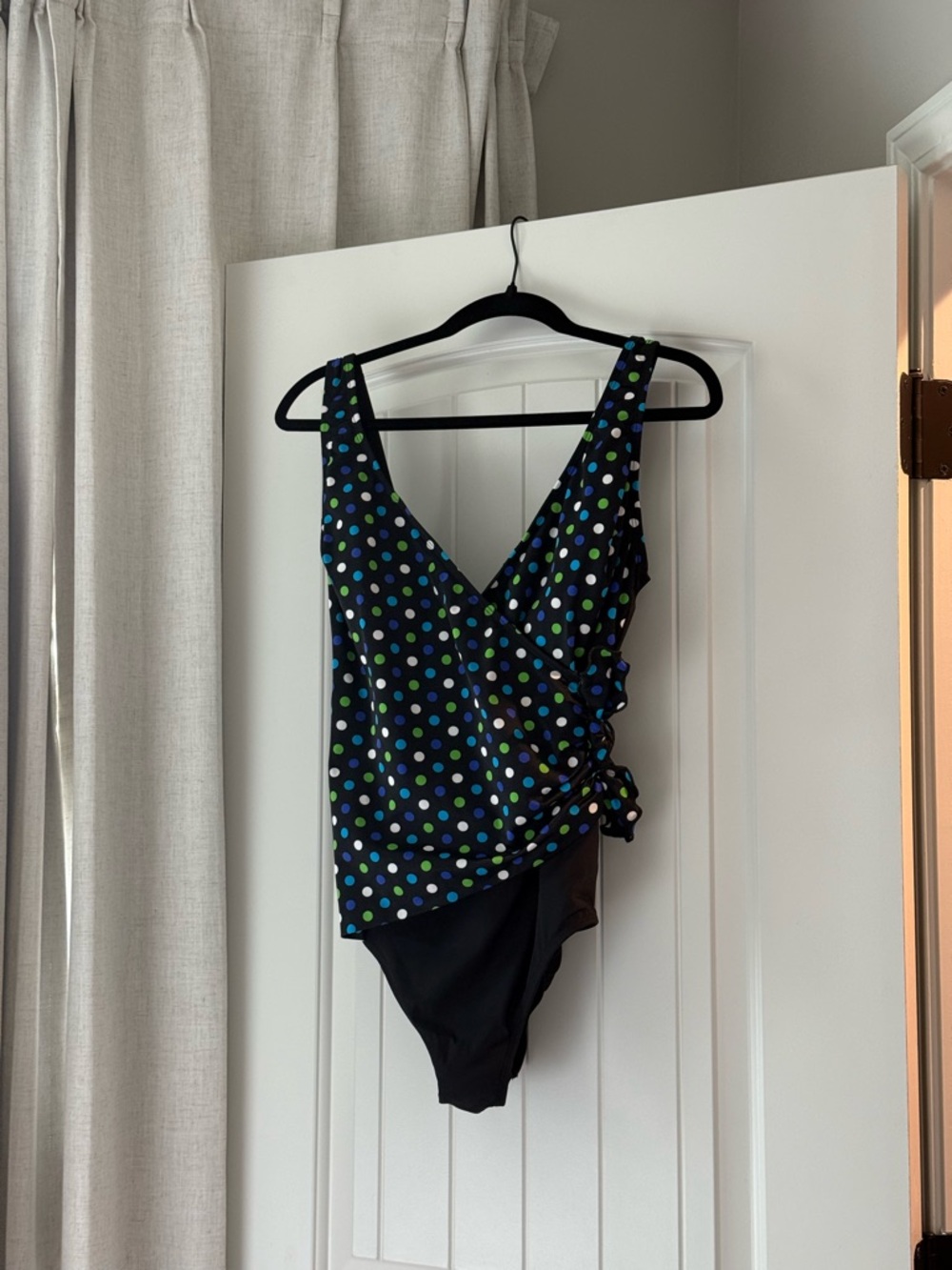 Black Polka Dot One-Piece Swimsuit
